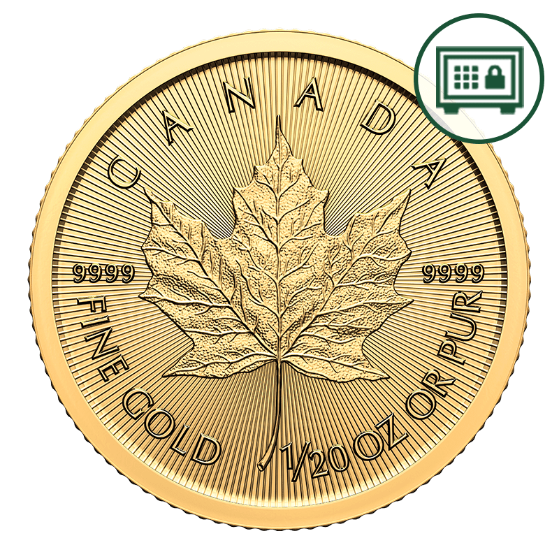 Image pour Pièce Feuille d’érable en or de 1/20 oz (2024) - Stockage sécurisé à partir de Métaux précieux TD